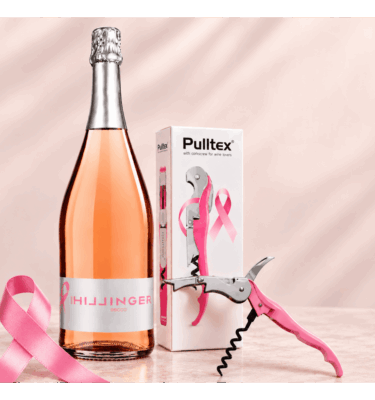 LEO HILLINGER WINERY, PINK RIBBON 0.75L & PULLTEX, BREAST CANCER SUPPORT CORKSCREW